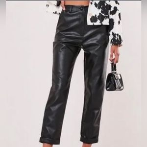 Misguided Faux Leather Black Pants NWT in size 8